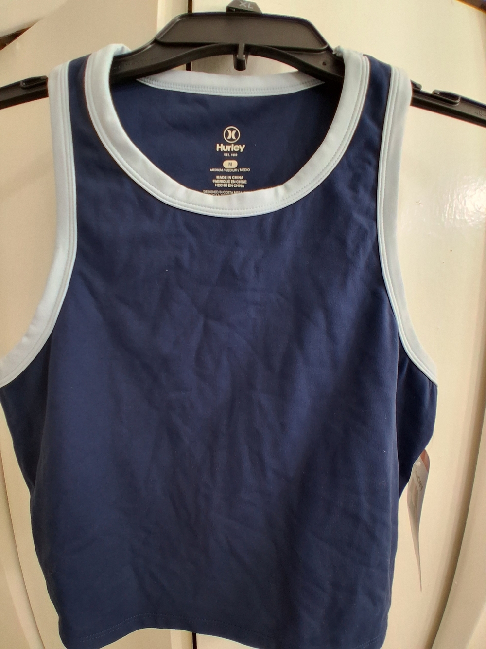 Hurley Navy Tank Top with Light Blue Trim